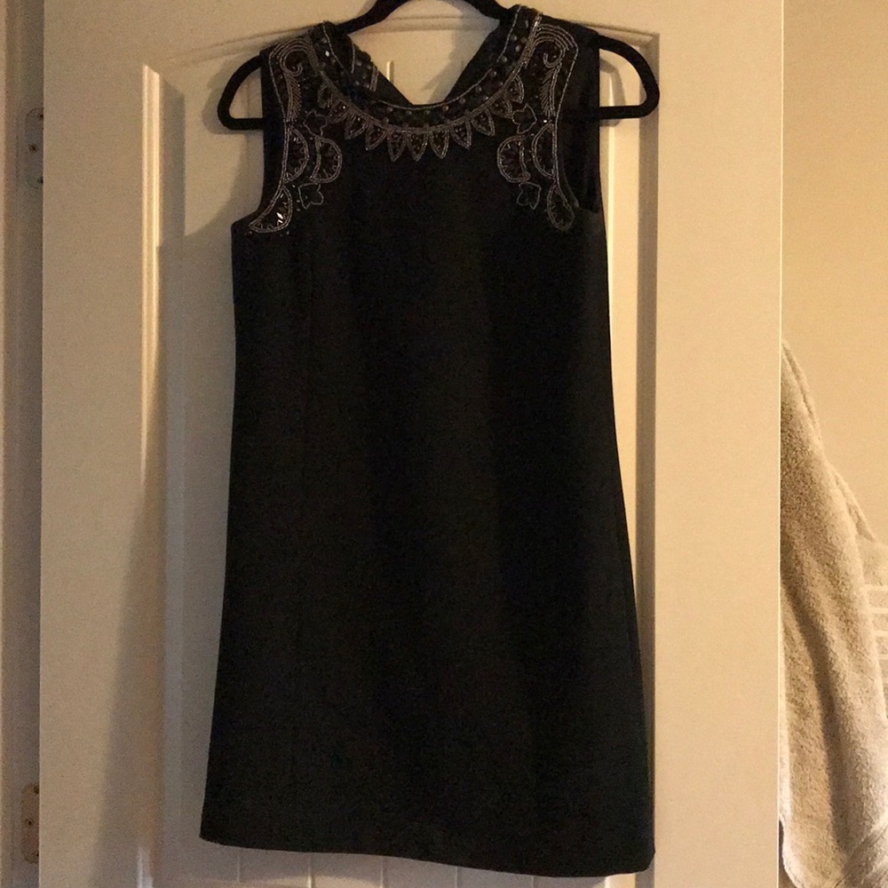 BCBG Maxazria Black beaded mini dress